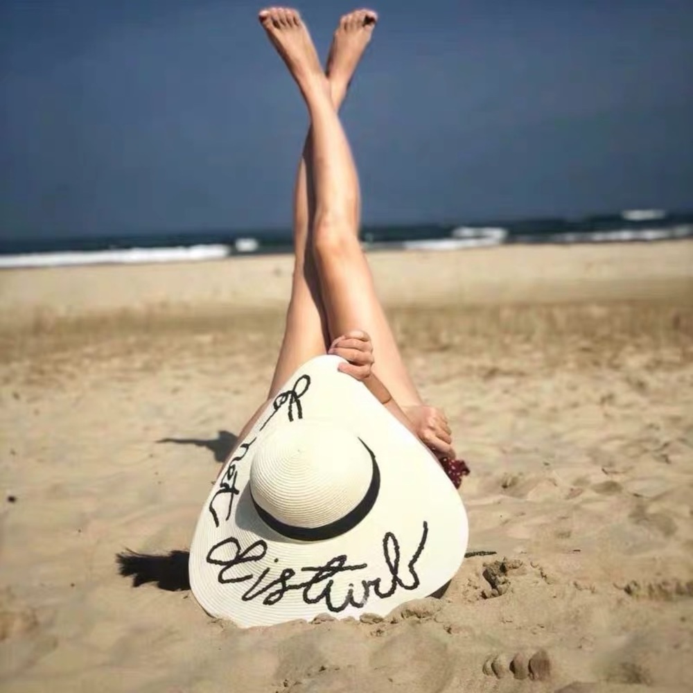 Straw sun hat, beach hat